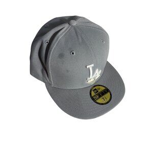New Era 59FIFTY MLB Basic Los Angeles Dodgers Gray Fitted Cap 7 3/8